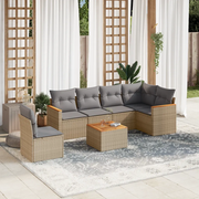Set Divano da Giardino 7 pz con Cuscini Beige Misto Polyrattan 3226024