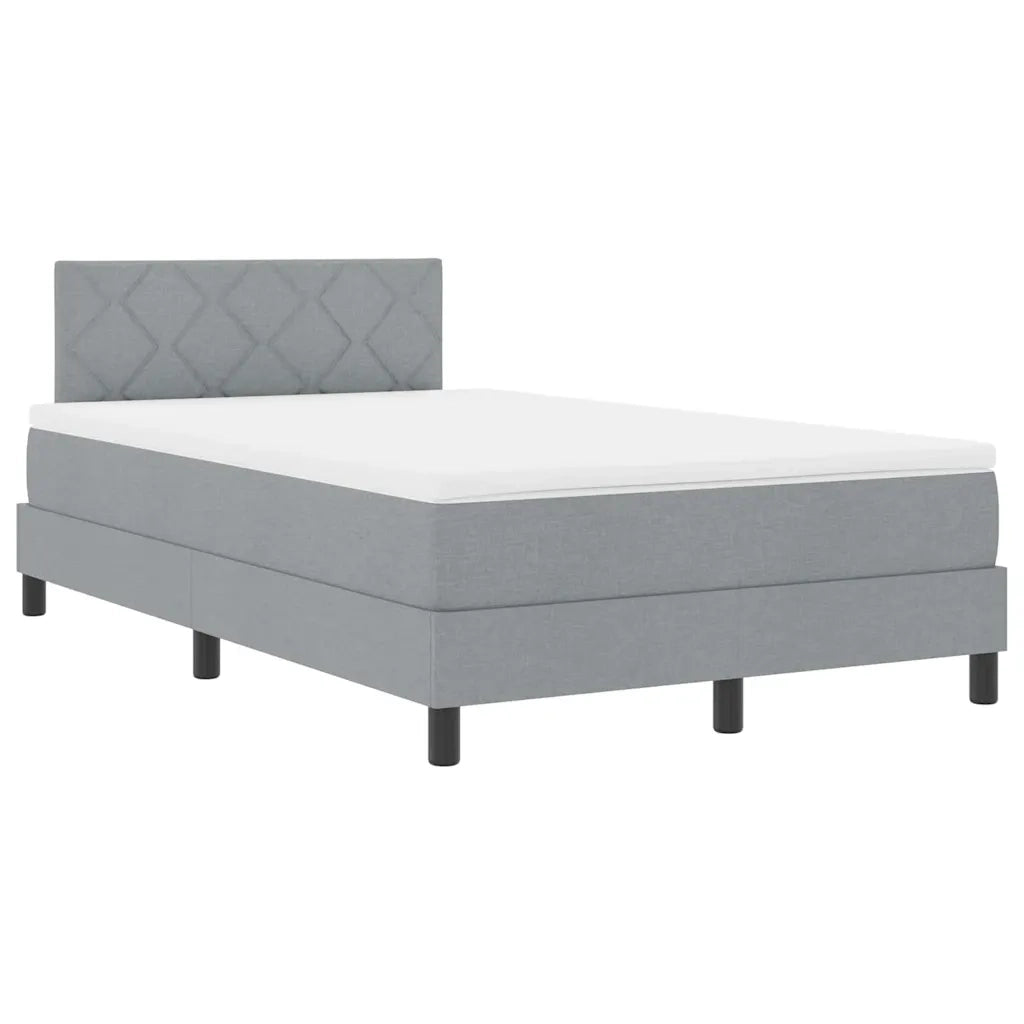 Letto a molle con materasso Grigio chiaro 120 x 190 cm Tessuto 3342268