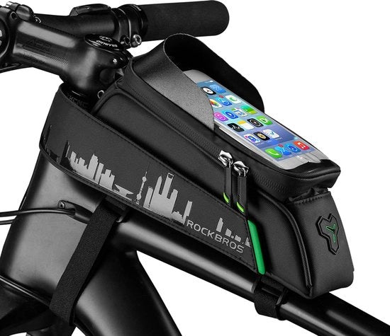 Tas per bicicletta, impermeabile, custodia per smartphone, touchscreen per smartphone fino a 7,0 pollici (17,0 cm) per iPhone 14/13 Plus/Pro Max, Galaxy S23/S22 Ultra, Huawei P60 Pro/Mate50