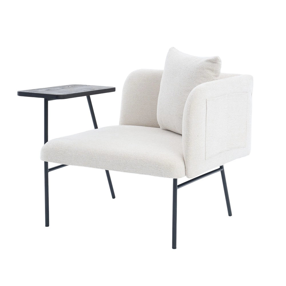 Poltrona con Tavolino ¨C MINIMAL ¨C Tessuto, Vano Contenitore, Grigio