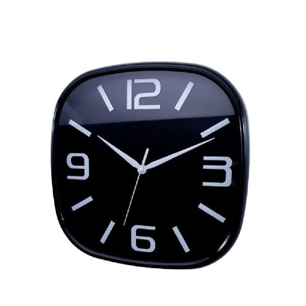 Trade Shop - Orologio Parete Muro Quadrato Analogico Casa Arredamento 30cm Bianco Nero 206959 -
