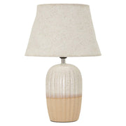 Lampada da tavolo Japandi in ceramica sabbia e pesca