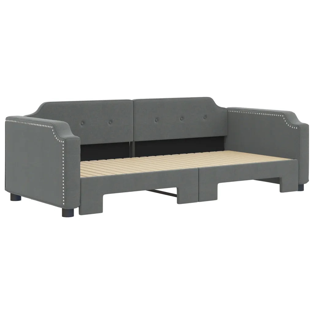 Divano Letto con Letto Estraibile Grigio Scuro 100x200 Tessuto 3197640
