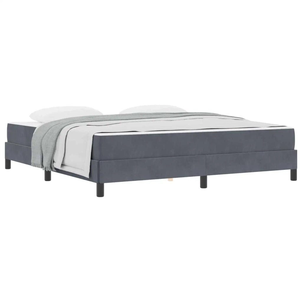 Letto a molle con materasso Grigio scuro 180 x 220 cm Tessuto 3398804