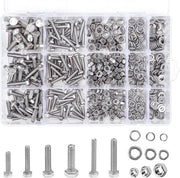 Assortimento di viti, bulloni e martelli - 510 pezzi - Acciaio inossidabile - M4 M5 M6 - Per progetti DIY - Incluso set di chiavi a croce.