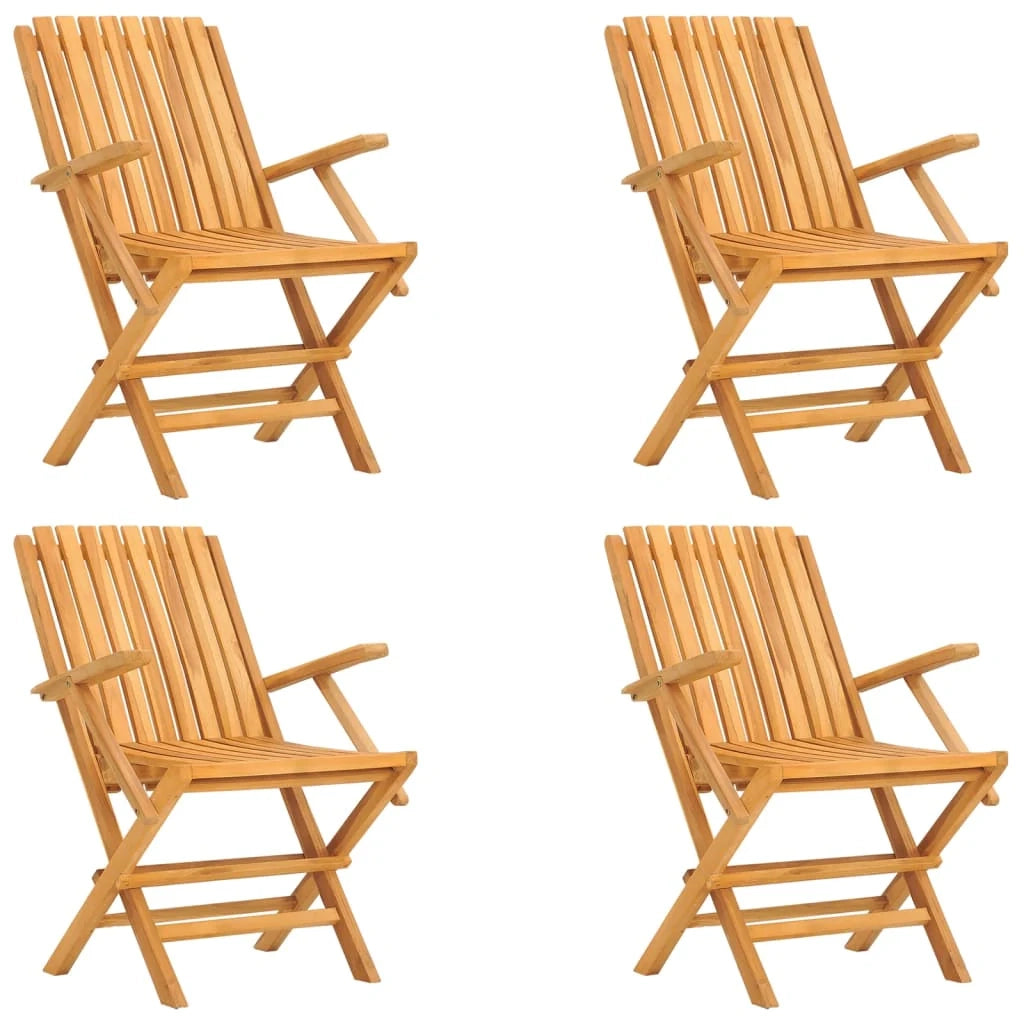 Set da pranzo da esterno 5 pezzi mobili da giardino legno massello di teak 02_0014304