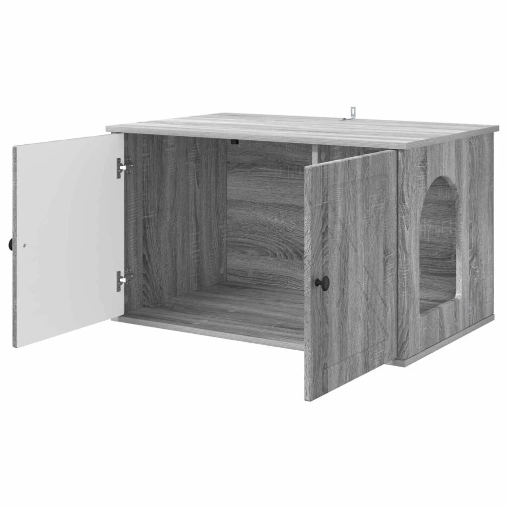 Casa per Gatti Grigio Sonoma 85 x 55 x 50 cm Legno multistrato