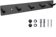 Capocassa a muro, capocassa con 5 ganci, gancio metallico, gancio per camera da letto, bagno, cucina, capocassa a muro (nero) (viti)