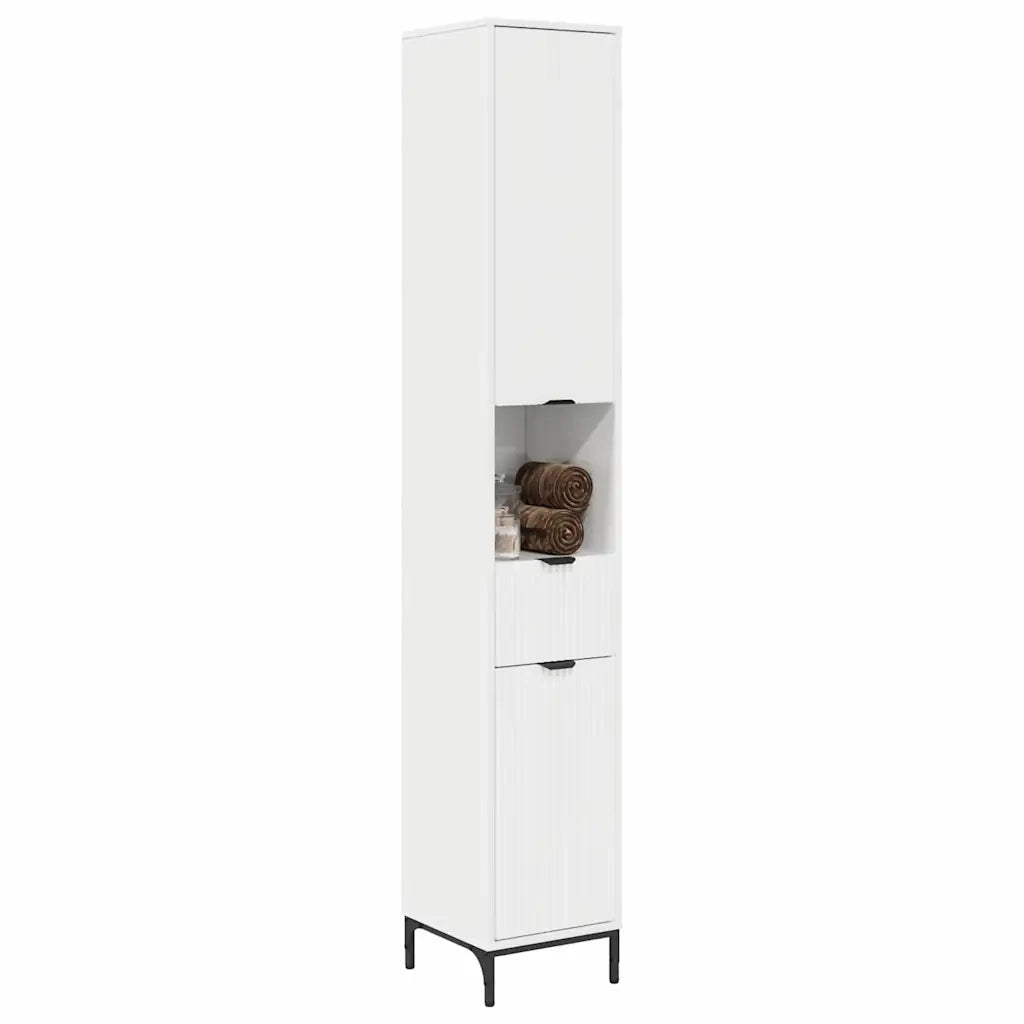 Mobile da Bagno con cassetto Bianco Lucido 31,5 x 33 x 190 cm