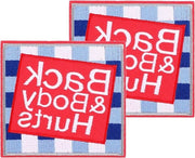 Punti di pressione in schiena e corpo - 2 pezzi - patch con bordatura applicabile - cravatta blu lavoratore costruttore - patch divertente per zaini, cappelli resistenti, giubbotti, borse.