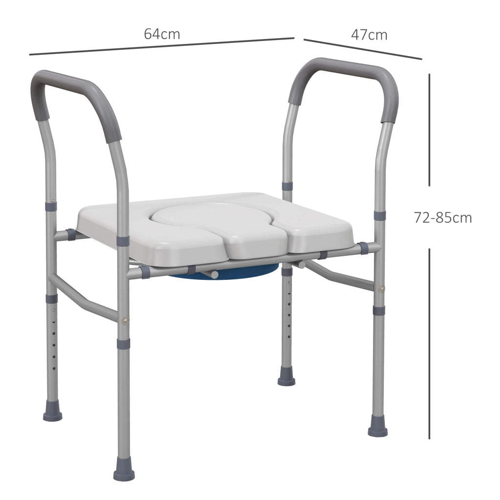 Sedia WC in alluminio regolabile con cuscinetti antiscivolo ¨C zephmum ¨C Grigio