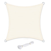 Vela ombreggiante 5 x 5 m HDPE protezione solare anti UV traspirante per giardino balcone traspirante permeabile all'acqua quadrata beige 12_0001726