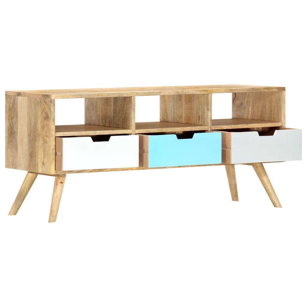 Mobile Porta TV 110x35x48 cm Legno Massello di Mango 286484