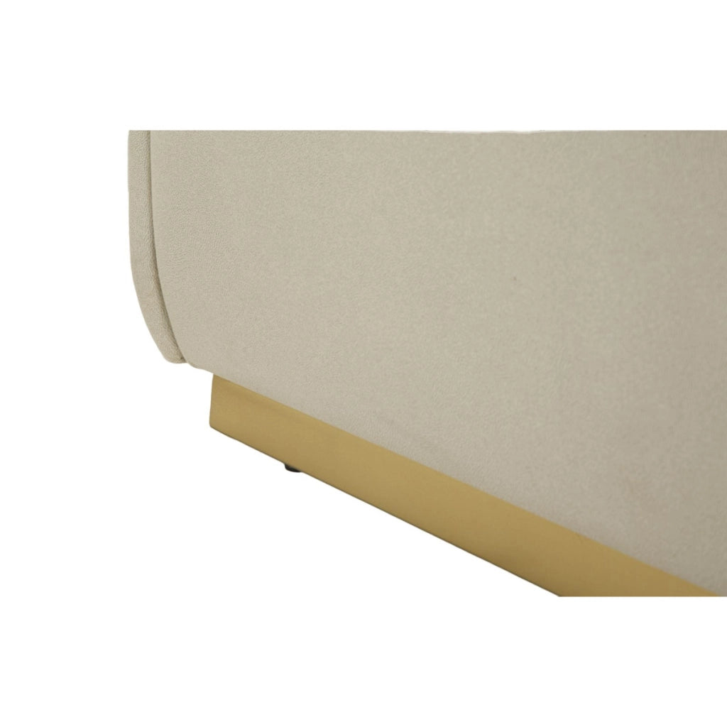 Panca con Portaoggetti VKH766, Beige, Legno, 130x45x45 cm
