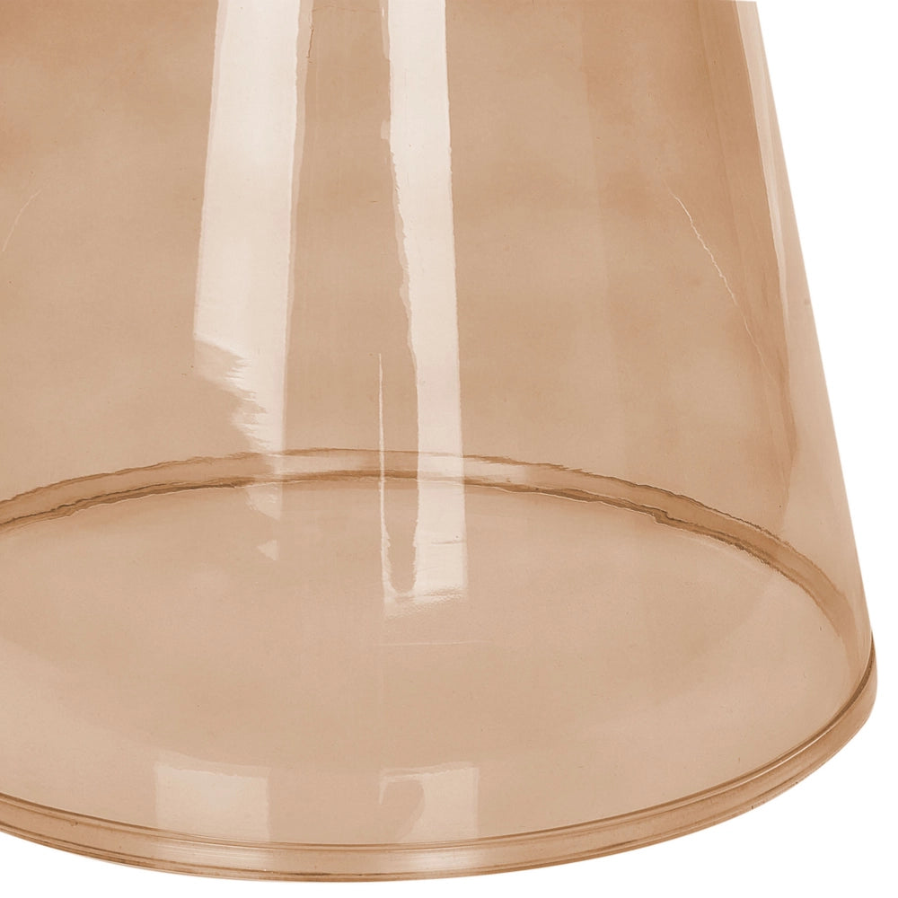 Set di 2 Tavoli da caffè in vetro trasparente marrone dorato moderno di forma ovale design moderno contemporaneo