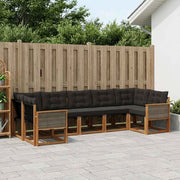 Set di divani da esterno 7 pz Naturale e Nero 3382188