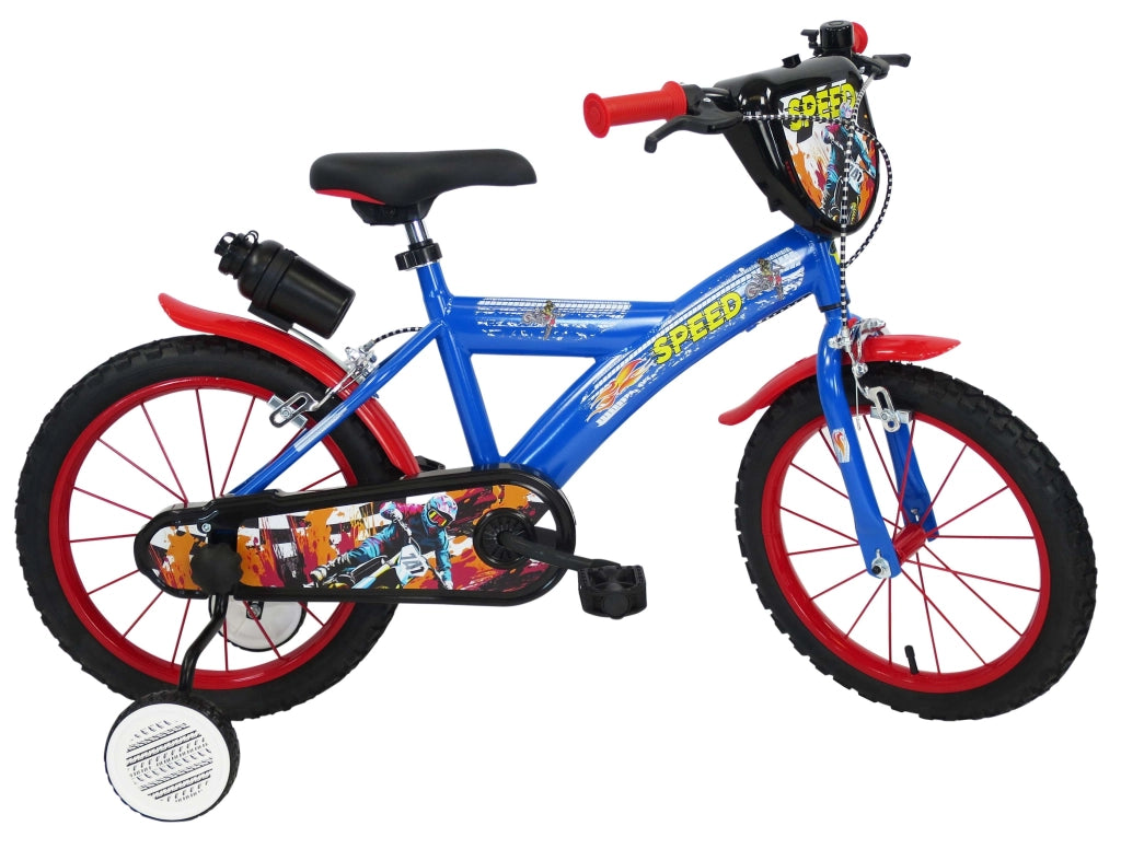 SCH SPEED 16", bicicletta per bambini, adatta a bambini tra i 5 e i 7 anni, per altezza tra 105 e 135 cm, con campanello