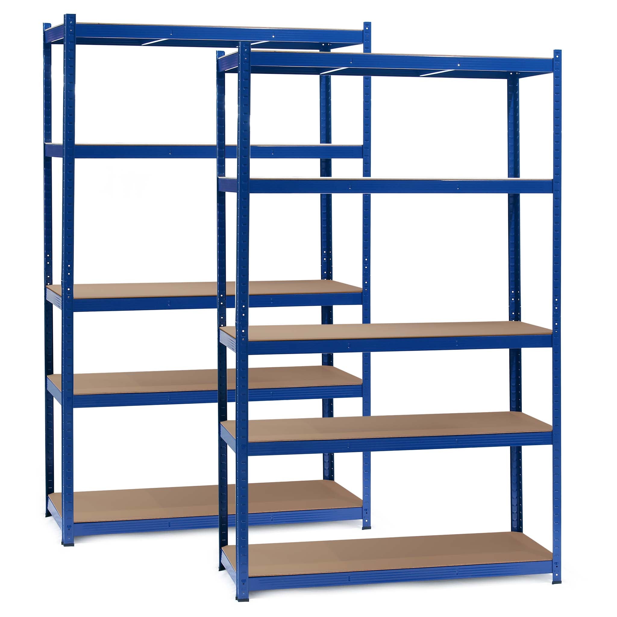 Set 2x Scaffali a incastro per carichi pesanti Blu 120x60x204cm 5 ripiani 200kg/piano