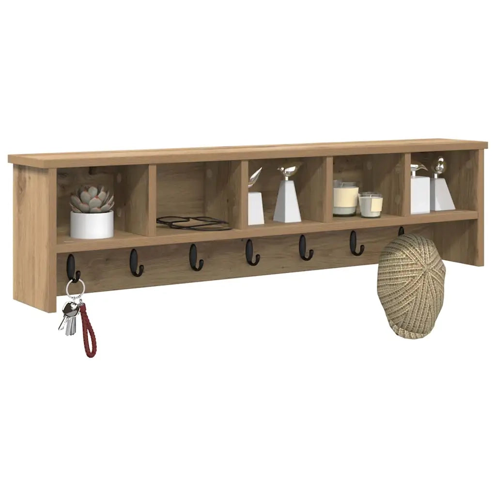 Appendiabiti a muro Rovere artigianale 100 x 16 x 26 cm 874330