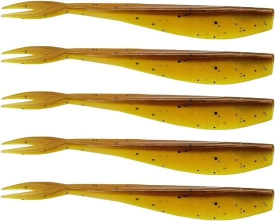 Pesci a Toghe Paddle Tail in Plastica Soft - 70mm - 50 Unità - Giallo