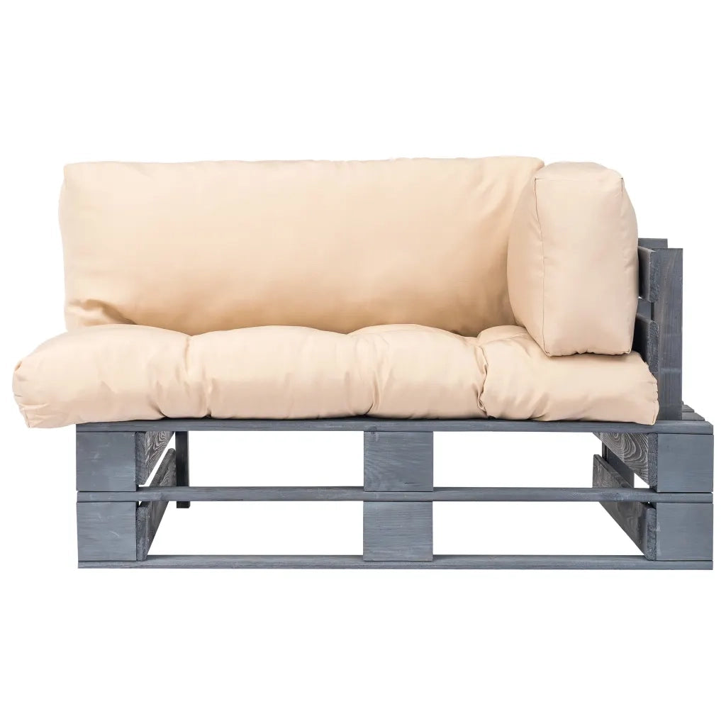 Divano da Giardino a Pallet con Cuscini Sabbia in Legno di Pino 275293
