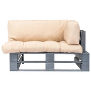 Divano da Giardino a Pallet con Cuscini Sabbia in Legno di Pino 275293