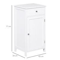 kleankin Mobiletto Armadietto 2 Cassetti, Mobile Bagno Design Anti-Ribaltamento da Bagno in MDF, 43x34x77 cm, Bianco