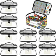 Set di contenitori per giocattoli da 8 con etichetta personalizzabile impermeabile con cerniera e borselli per Lego e giocattoli