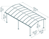Carport in Alluminio 3.6 X 6.5 m Canopia Arcadia