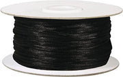 Cordone satinato, 2 mm Ø, rotolo 50 m, nero, cordone di perle, cordone intrecciato, cordone decorativo, cordone satinato