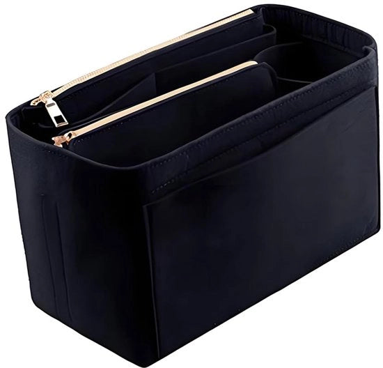 Organizzatore di borse in feltro con contenitore per carte di credito, organizzatore di tasche per signore grande beige con chiusura a rittensione