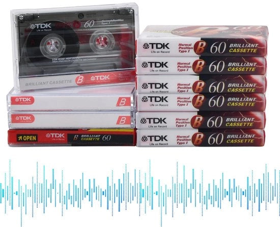 Pacco da 10 nastri adesivi per cassette, nastri audiocassettes rumorosi, 60 minuti nastri audiocassettes rumorosi, copertine trasparenti in plastica per cassette, cassette vuote, per registrazioni, seminari e registrazioni quotidiane