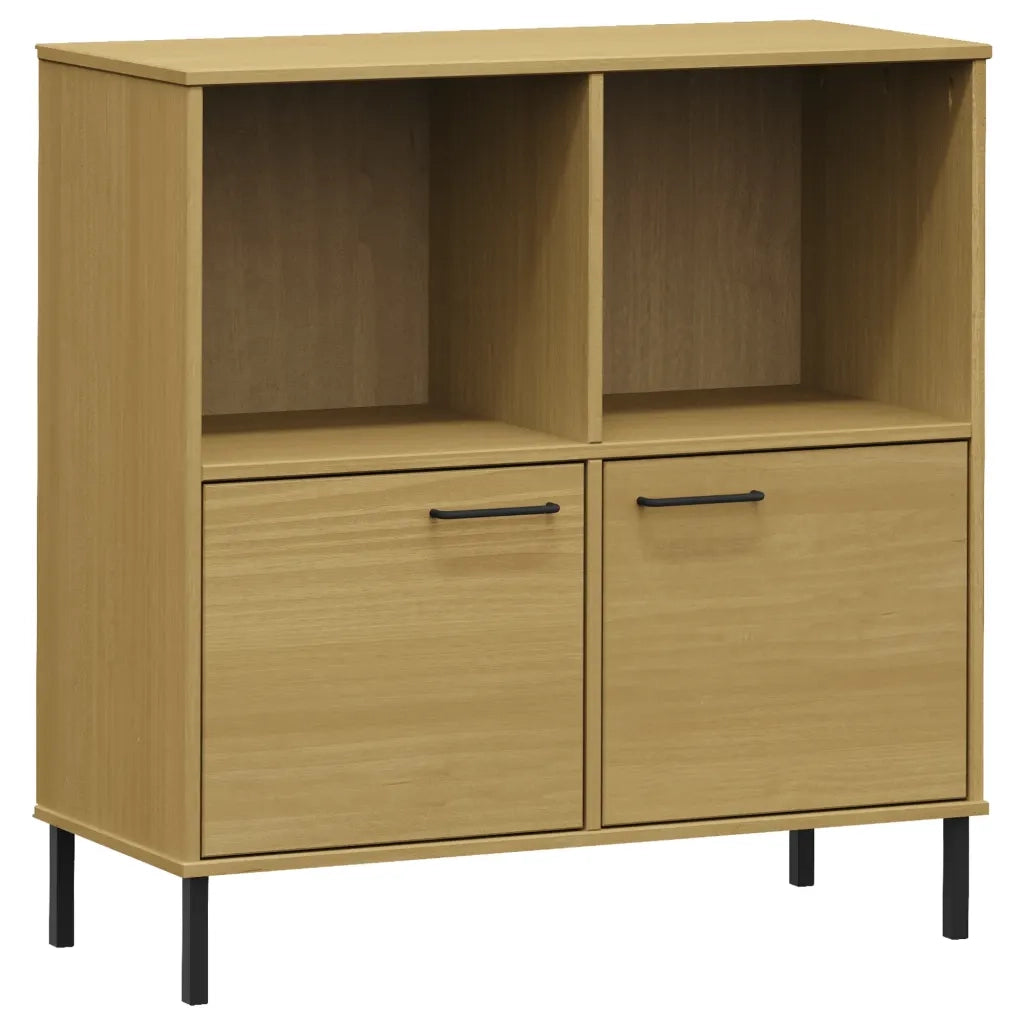 Libreria con Gambe-Scaffale per Libri-Mobile di Stoccaggio Metallo Marrone 90x35x90,5 cm Massello OSLO