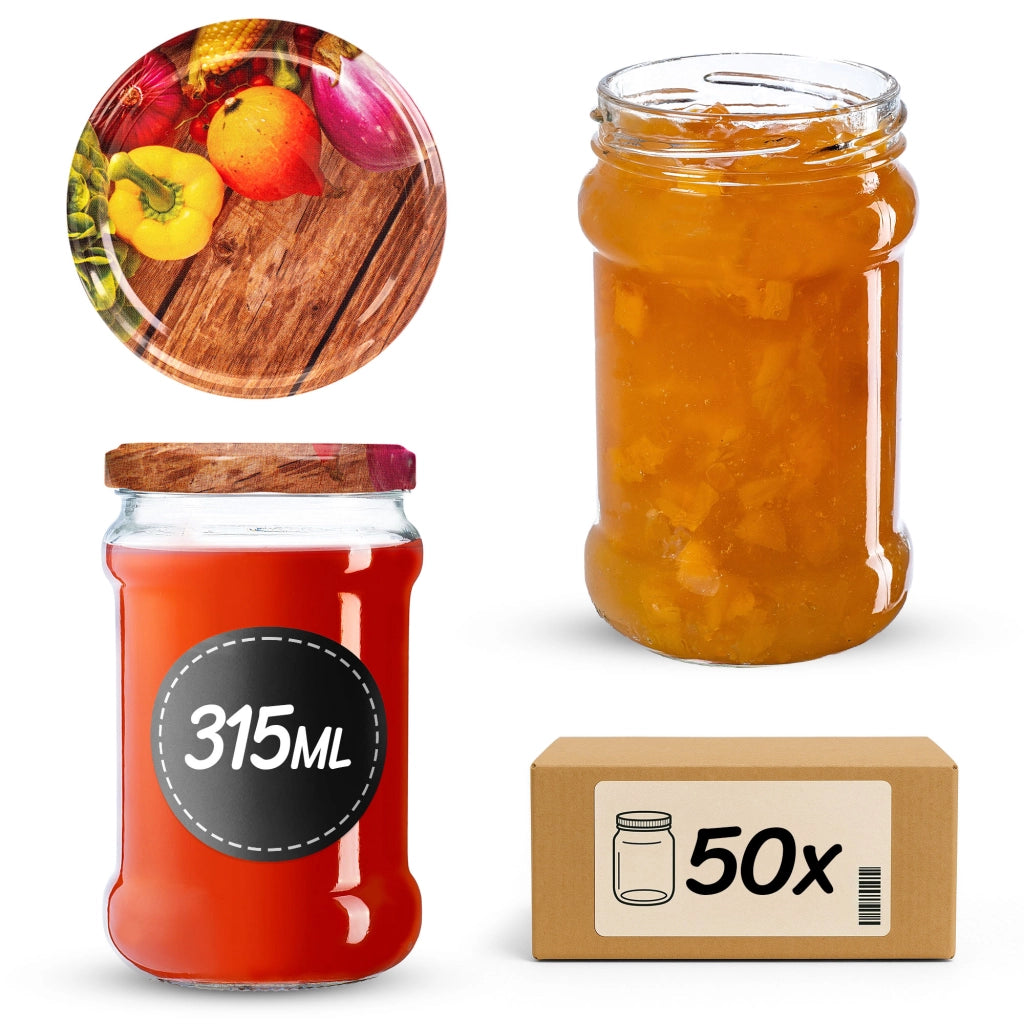 KADAX Seno vasetti 315ml 50pz 66mm + coperchi "Pepper"