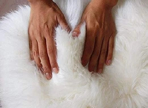Tappeto ecologico in pelliccia di agnello, vera pelliccia naturale morbida e fluttuante, adatto per soggiorno, camera da letto, stanza dei bambini, bianco, (180-210)x60 cm