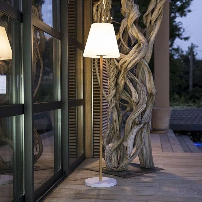 Lampada da tavolo solare e ricaricabile - LUMISKY - STANDY MINI WOOD SOLAR - H25 cm - LED bianco caldo e bianco dimmerabile