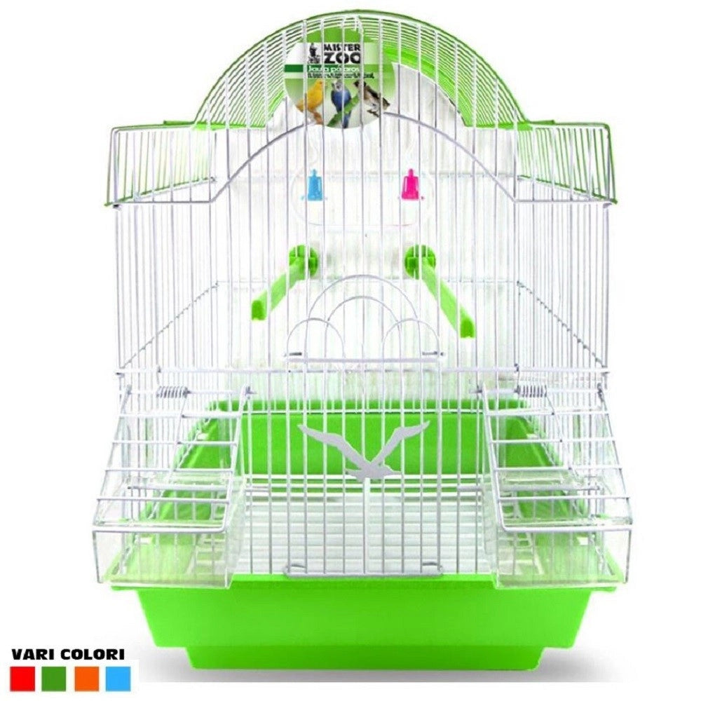 Trade Shop - Gabbia Uccelli Canarini Pappagalli Forma Pagoda Con Accessori Vari Colori -
