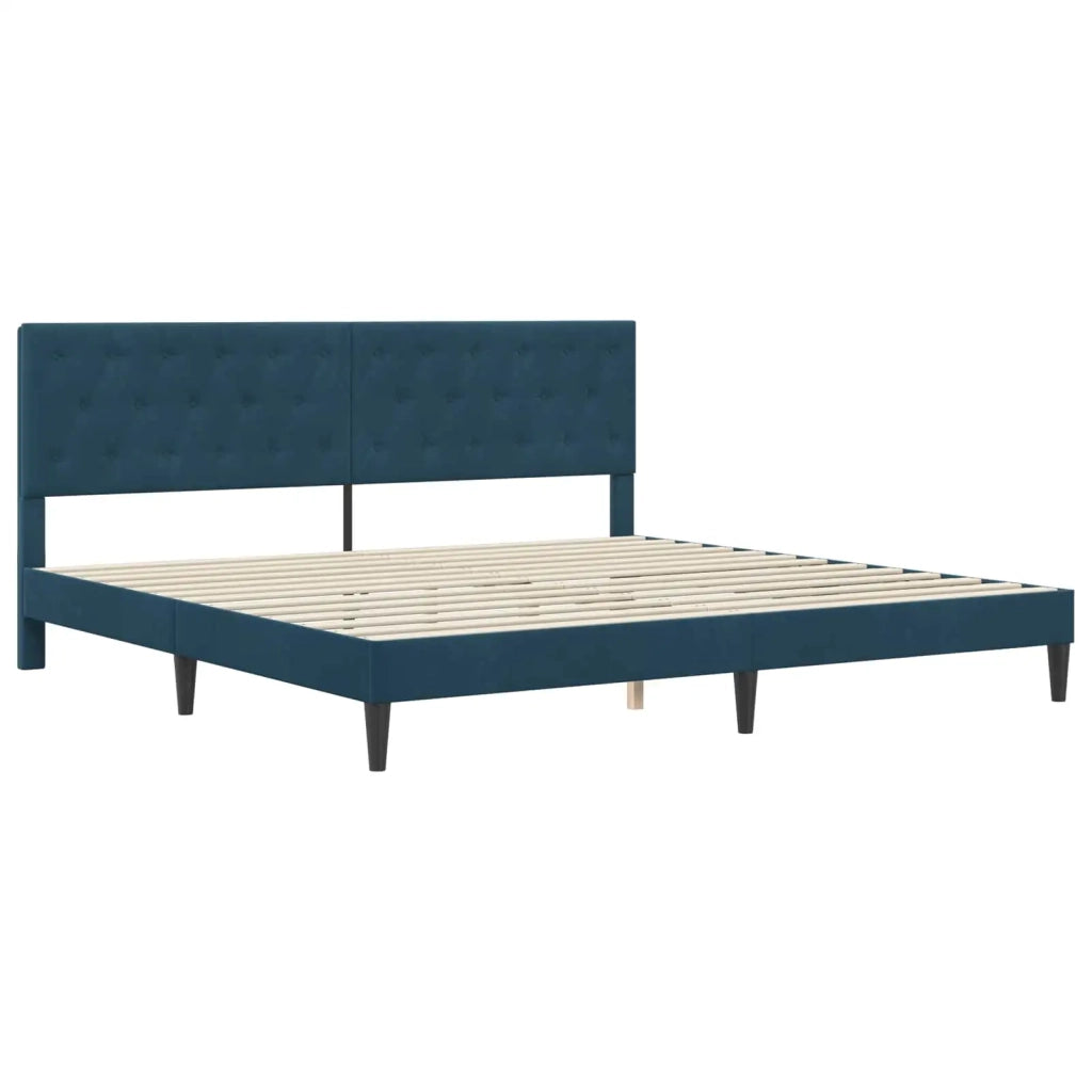 Struttura del letto con testiera Blu 180 x 200 cm Velluto 42027684