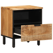 Comodino | Armadio da Notte | Mobiletto da notte 40x33x46 cm in Legno Massello di Acacia