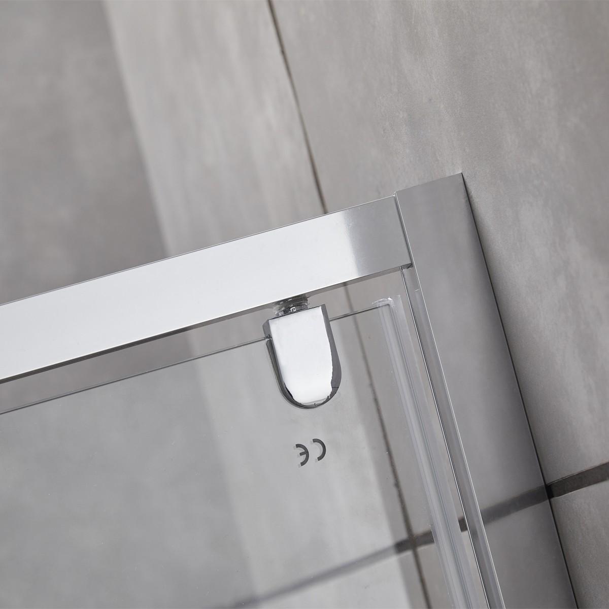 Porta Parete Doccia 110 cm 2 Ante Saloon in Cristallo Trasparente 6mm H195 Bonussi Giuly