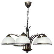 Lampada a sospensione Korfu, patina oro, 5 vetri E27