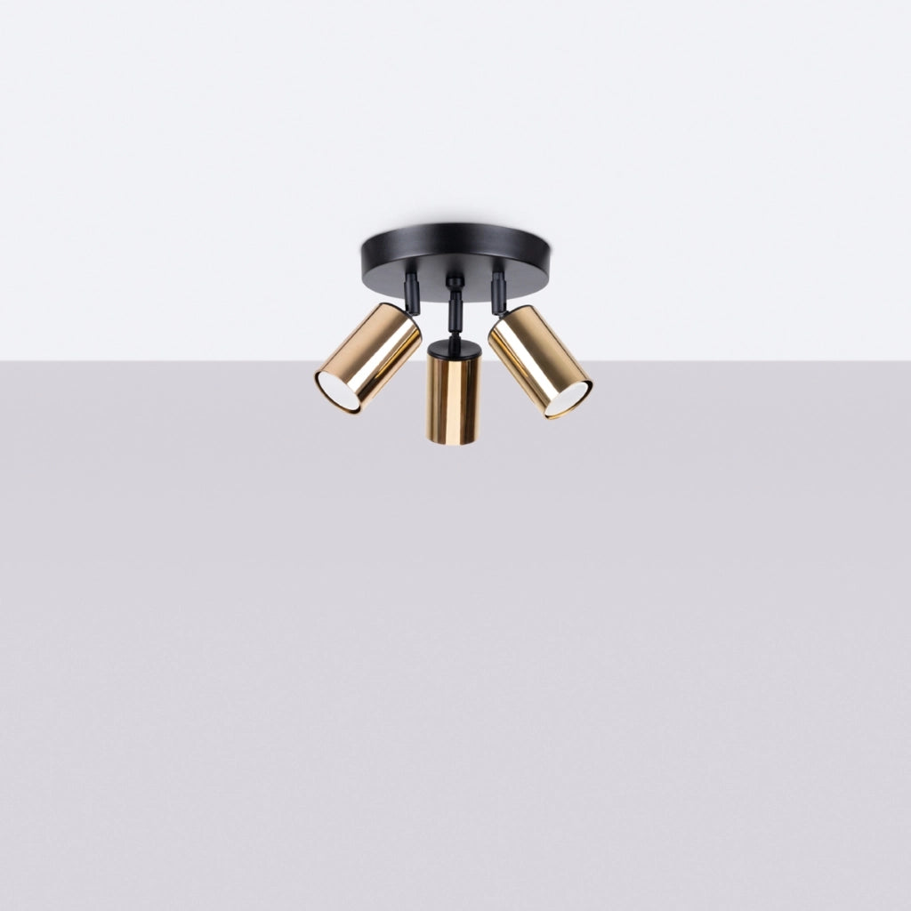 Lampada a tubo LED Winx Bittersweet Shimmer a 3 luci GU10, nero, oro e acciaio
