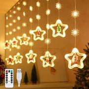 Gordino di illuminazione con cavo di alimentazione LED da 3 m e 27 m con cavo USB - Catena di luci con 5 tipi di decorazioni di pupazzi di Natale per uso interno ed esterno