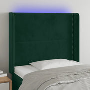 vidaXL Testiera a LED Verde Scuro 93x16x118/128 cm in Velluto