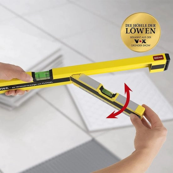 Livello 60 cm a molla con ala - livella in due direzioni - incl. funzione angolare - magnetico in alluminio
