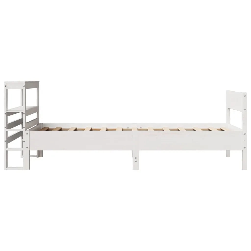 Letto senza Materasso Bianco 90x190 cm in Legno Massello Pino 3306208