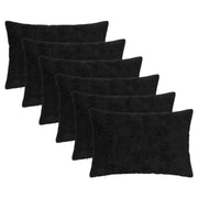 Federa 6 pz HEERLEN Nero 50 x 80 cm Pelliccia di Coniglio Finta 912178