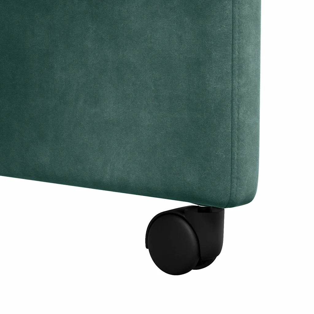 Sedie da Pranzo con Ruote 2 pcs Verde scuro 58 x 67 x 97 cm 42017868