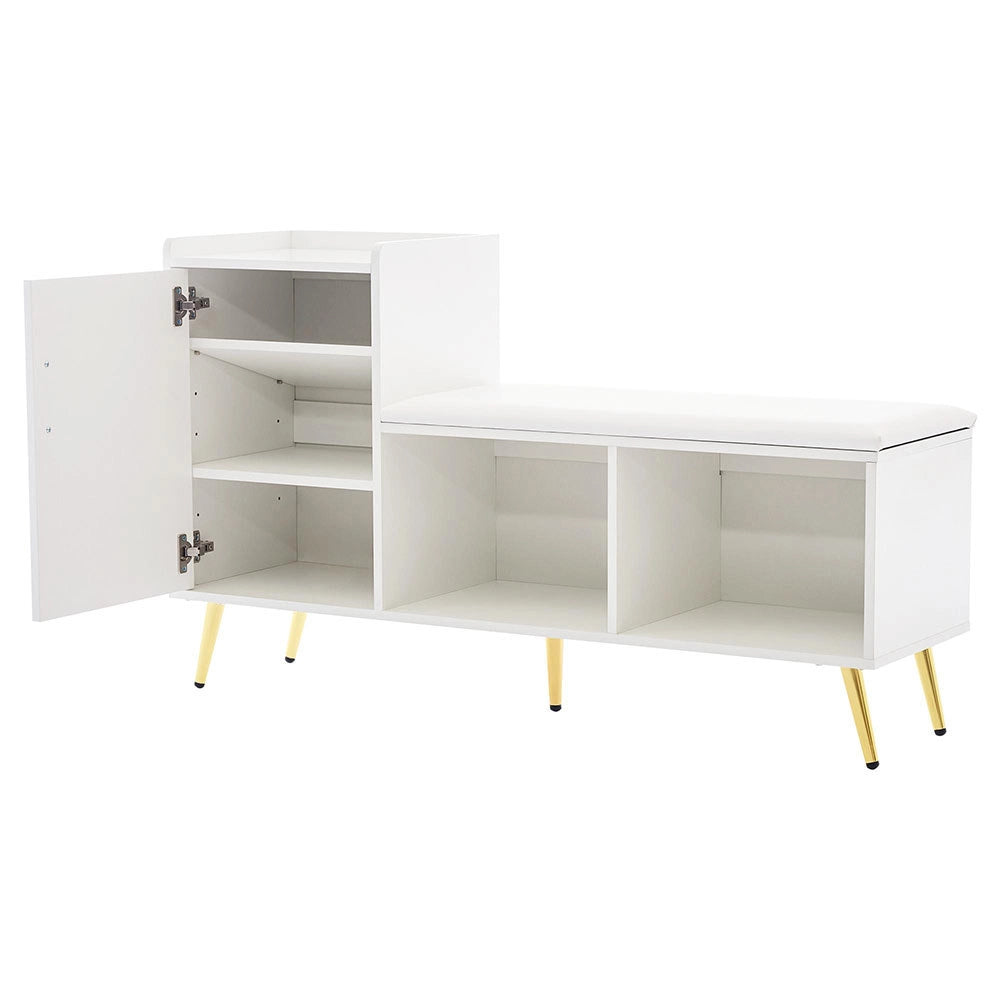 Armadio scarpe con seduta imbottita - Xylo - Accessori dorati per ingresso, corridoio, soggiorno, camera da letto, guardaroba