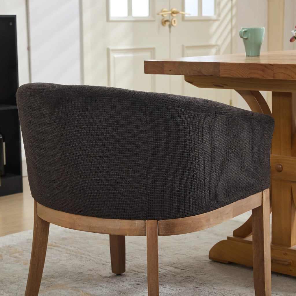 Sedia da Pranzo Imbottita con Braccioli ¨C MINIMAL ¨C Velluto Grigio Carbone, Struttura in Legno